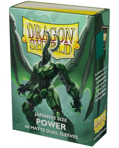 Протектори за карти Dragon Shield - Matte Dual Sleeves Small Size, Metallic Green (60 бр.) - 1