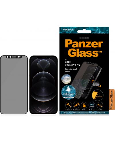 Стъклен протектор PanzerGlass - Privacy AntiBact CamSlide, iPhone 12/Pro - 3