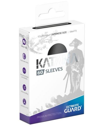 Протектори Ultimate Guard Katana Sleeves - Japanese Size, черни (60 бр.) - 1