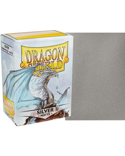 Протектори за карти Dragon Shield Sleeves - Matte Silver (100 бр.) - 2