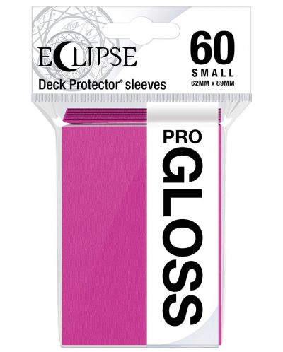 Протектори за карти Ultra Pro - Eclipse Gloss Small Size, Hot Pink (60 бр.) - 1