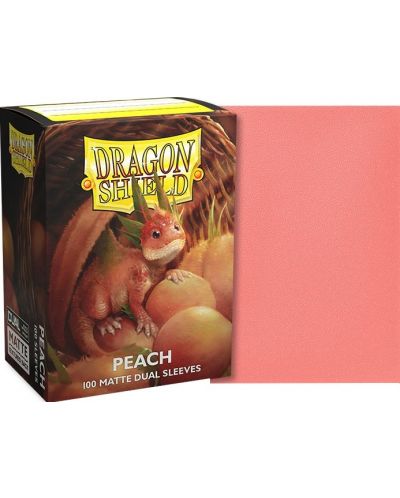 Протектори за карти Dragon Shield Dual Sleeves - Matte Peach (100 бр.) - 2