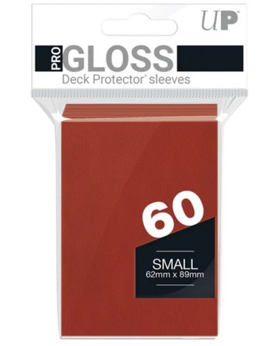 Протектори за карти Ultra Pro - PRO-Gloss Small Size, Red (60 бр.) - 1