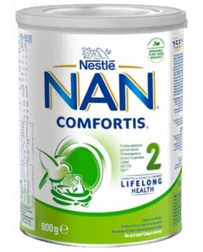 Преходно мляко на прах Nestle Nan - Comfortis 2, опаковка 800g - 1