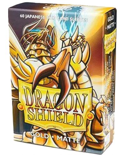 Протектори за карти Dragon Shield - Matte Sleeves Small Size, Gold (60 бр.) - 1