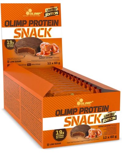Protein Snack Box, карамел, 12 броя, Olimp - 1