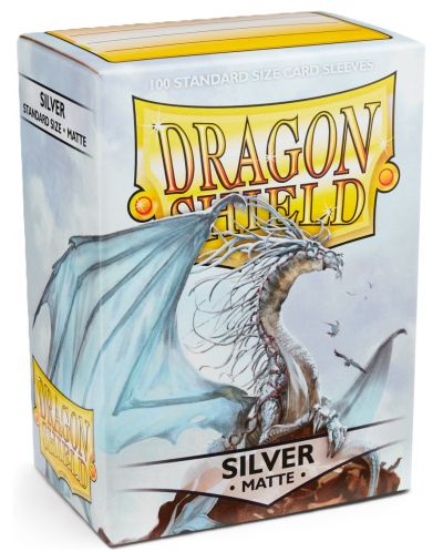 Протектори за карти Dragon Shield Sleeves - Matte Silver (100 бр.) - 1