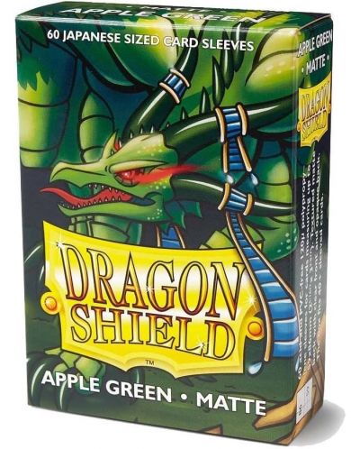 Протектори за карти Dragon Shield - Matte Sleeves Small Size, Apple Green (60 бр.) - 1