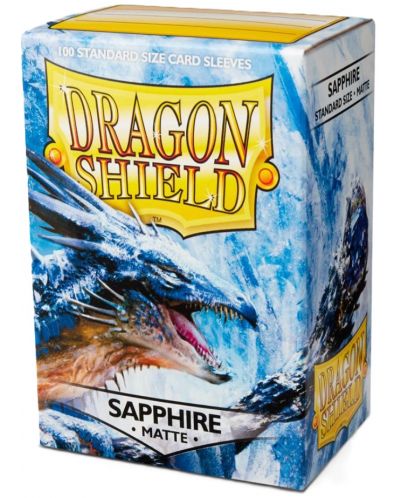 Протектори за карти Dragon Shield - Matte Sleeves Standard Size, Sapphire (100 бр.) - 1