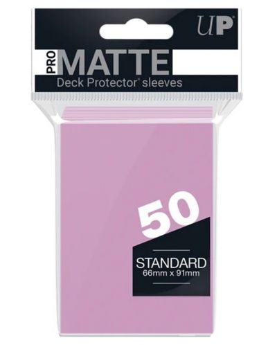 Протектори за карти Ultra Pro - PRO-Matte Standard Size, Pink (50 бр.) - 1