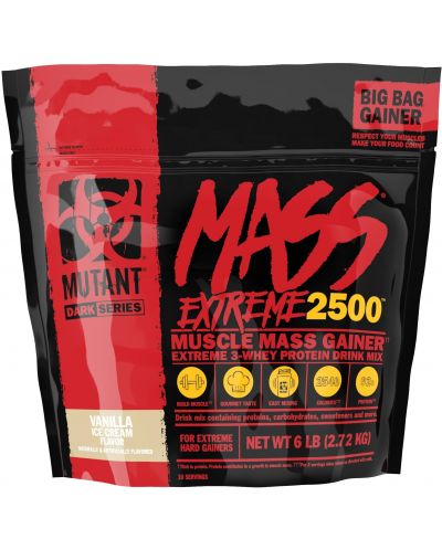 Mass Extreme 2500, ванилов сладолед, 2.72 kg, Mutant - 1