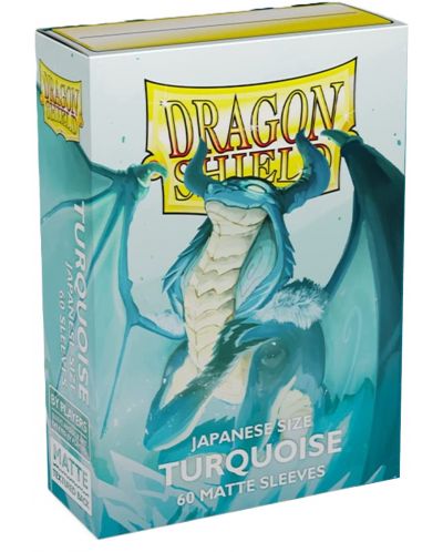 Протектори за карти Dragon Shield - Matte Sleeves Small Size, Turquoise (60 бр.) - 1