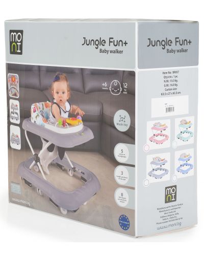 Проходилка Moni - Jungle fun+, сива - 9