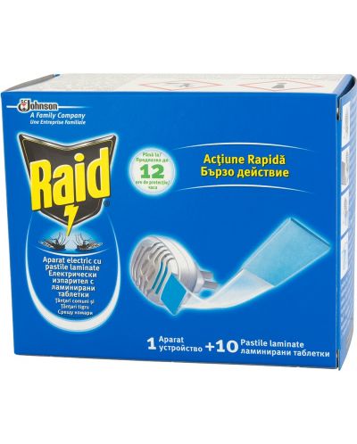 Raid Комплект - Електрически изпарител и ламинирани таблетки срещу комари - 1