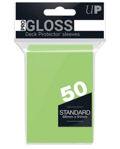 Протектори за карти Ultra Pro - PRO-Gloss Standard Size, Lime Green (50 бр.) - 1