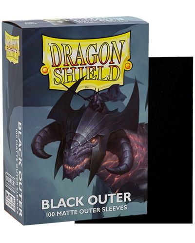 Протектори за карти Dragon Shield - Matte Outer Sleeves Standard Size, Black (100 бр.) - 2