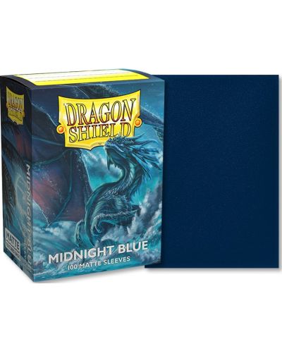 Протектори за карти Dragon Shield Sleeves - Matte Midnight Blue (100 бр.) - 2