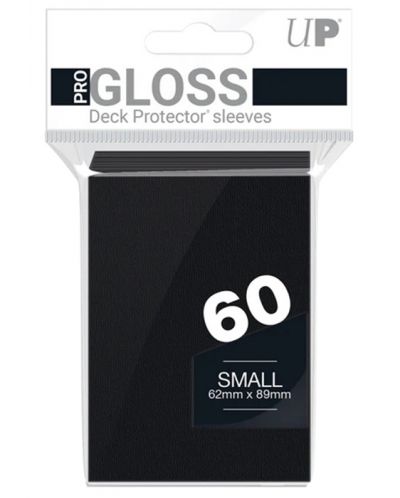 Протектори за карти Ultra Pro - PRO-Gloss Small Size, Black (60 бр.) - 1