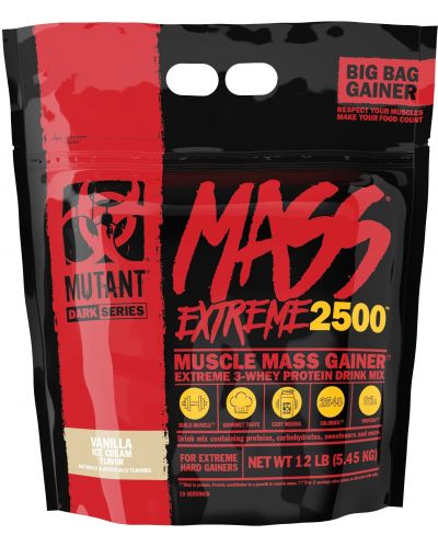 Mass Extreme 2500, ванилов сладолед, 5.45 kg, Mutant - 1