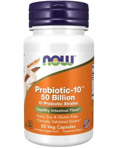 Probiotic-10 50 Billion, 50 капсули, Now - 1