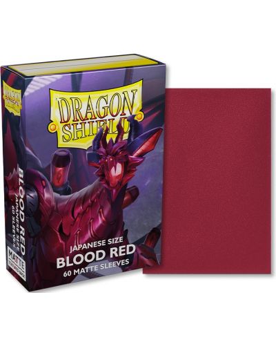 Протектори за карти Dragon Shield - Matte Sleeves Small Size, Blood Red (60 бр.) - 2