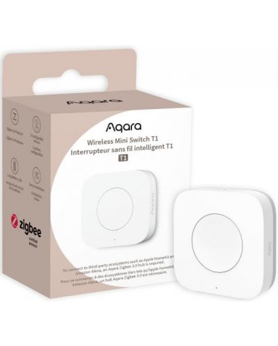 Превключвател за смарт аксесоари Aqara - Wireless Mini Switch T1, бяло - 1
