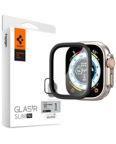 Стъклен протектор Spigen - Glas.TR Slim Pro, Apple Watch Ultra, черен - 8
