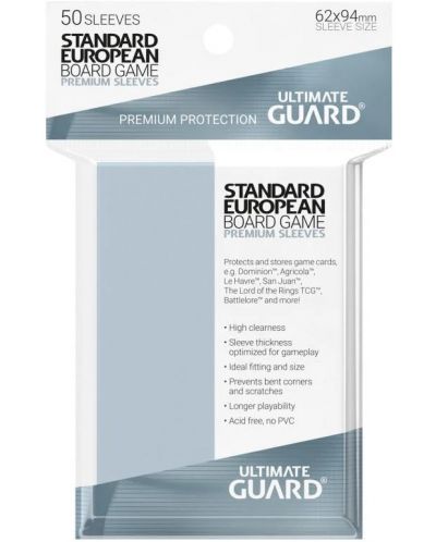 Протектори за карти Ultimate Guard Premium Soft Sleeves - Standard European (50 бр.) - 1