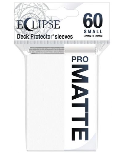 Протектори за карти Ultra Pro - Eclipse Matte Small Size, Arctic White (60 бр.) - 1