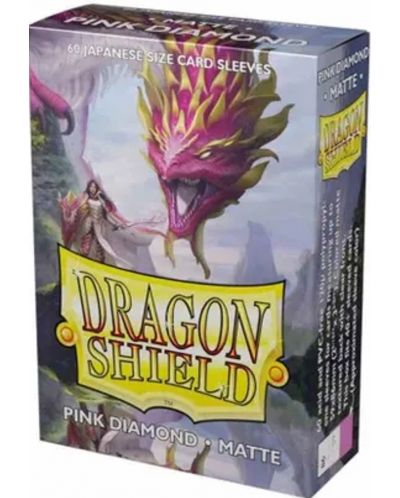 Протектори за карти Dragon Shield Diamond Sleeves - Small Matte Pink (60 бр.) - 1