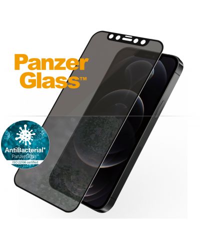 Стъклен протектор PanzerGlass - Privacy AntiBact, iPhone 12/12 Pro - 1