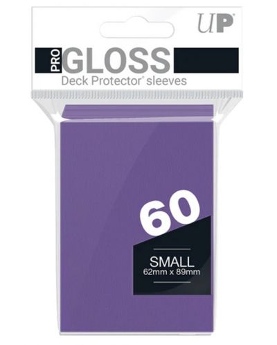 Протектори за карти Ultra Pro - PRO-Gloss Small Size, Purple (60 бр.) - 1