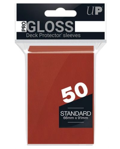 Протектори за карти Ultra Pro - PRO-Gloss Standard Size, Red (50 бр.) - 1