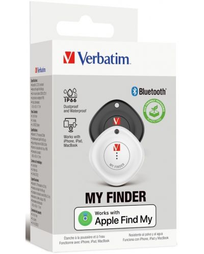 Проследяващо устройство Verbatim - My Finder Bluetooth, 2 бр., черно/бяло - 4