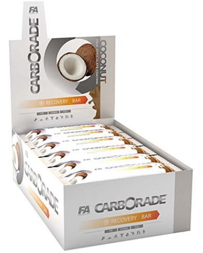 Carborade Recovery Bar, кокос, 24 броя, FA Nutrition - 1