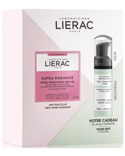 Lierac Supra Radiance Комплект - Възстановяващ крем + Mини почистваща крем пяна, 2 х 50 ml (Лимитирано) - 2