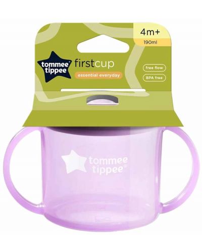 Преходна чаша Tommee Tippee - First cup, 4 м+, 190 ml,  лилава - 3