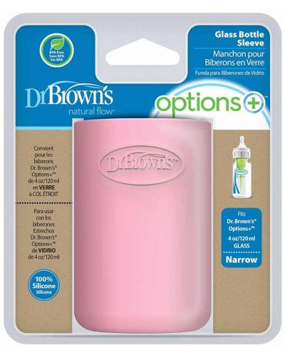 Протектор за стъклено шише Dr. Brown's - Options+ Narrow, 120 ml, Розов - 4