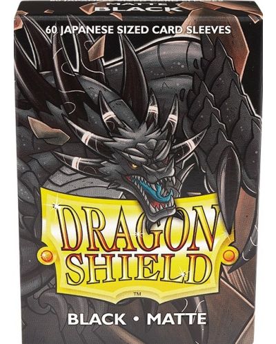 Протектори за карти Dragon Shield - Matte Sleeves Small Size, Black (60 бр.) - 1