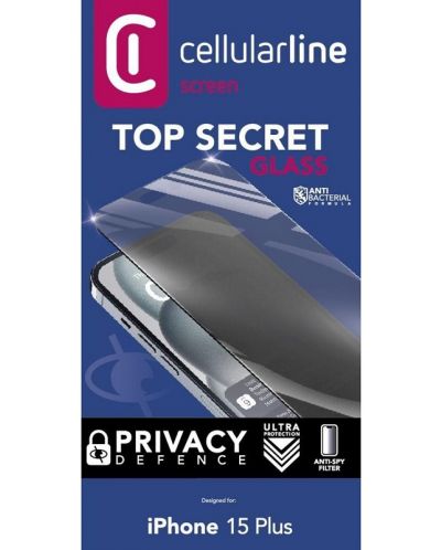 Стъклен протектор Cellularline - Top Secret, iPhone 15 Plus - 4