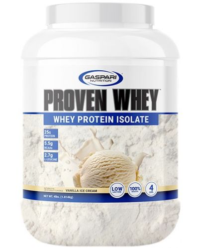 Proven Whey, Whey Protein Isolate, ванилов сладолед, 1814 g, Gaspari Nutrition - 1