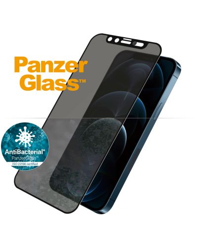 Стъклен протектор PanzerGlass - Privacy AntiBact CamSlide, iPhone 12 Pro Max - 1