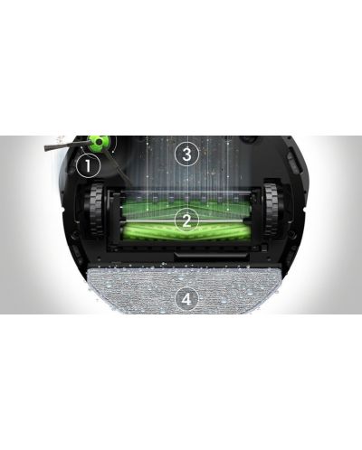 Прахосмукачка-робот iRobot - Roomba i8 Combo, черна - 6