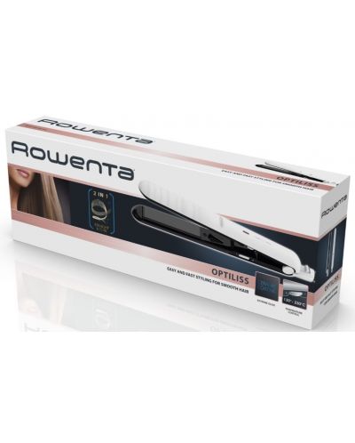 Преса за коса Rowenta - OPTILISS II, SF3210F0, 230°C, керамично, бяла - 4
