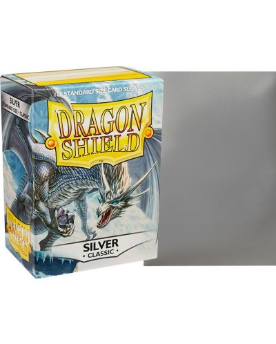 Протектори за карти Dragon Shield Classic Sleeves - Silver (100 бр.) - 2