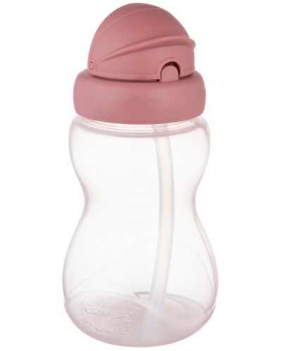 Преходно шише със сламка и капаче Canpol - 270 ml, розово