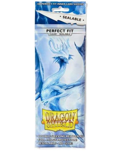 Протектори за карти Dragon Shield Perfect Fit Sealable Sleeves - Clear (100 бр.) - 1