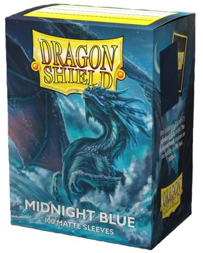 Протектори за карти Dragon Shield Sleeves - Matte Midnight Blue (100 бр.) - 1