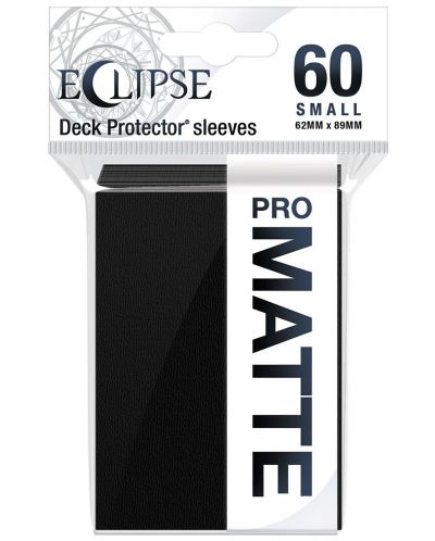 Протектори за карти Ultra Pro - Eclipse Matte Small Size, Jet Black (60 бр.) - 1