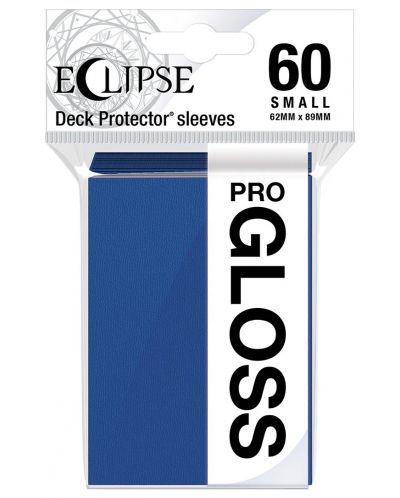 Протектори за карти Ultra Pro - Eclipse Gloss Small Size, Pacific Blue (60 бр.) - 1